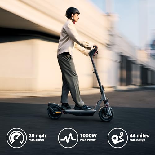 Electric Scooter, 20 MPH, 44-Mile Range, Self-Sealing Tubeless Tires, Front Hydraulic & Rear Elastomer Suspension E4622