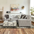 Grey Chenille L-Shaped Sectional F100