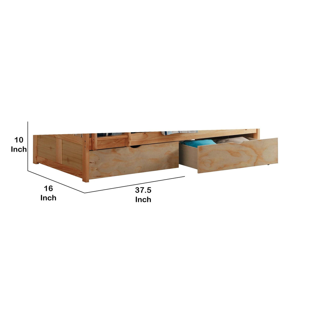 Wooden Underbed Storage Box with Caster Wheels, Set of 2 V1681