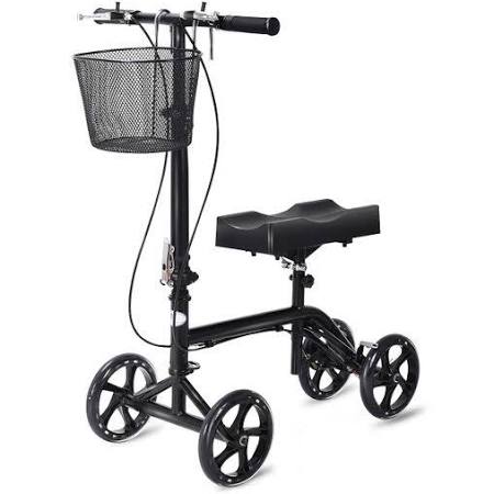 Black Steerable Foldable Knee Walker Scooter J604