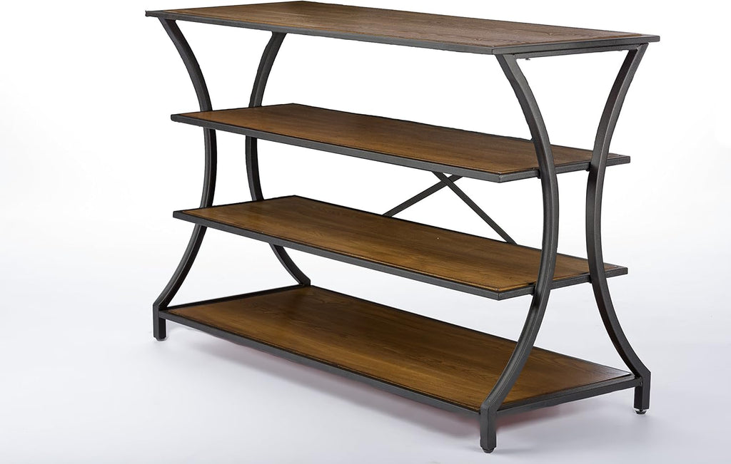 Brown Wood and Metal Console Table Q132