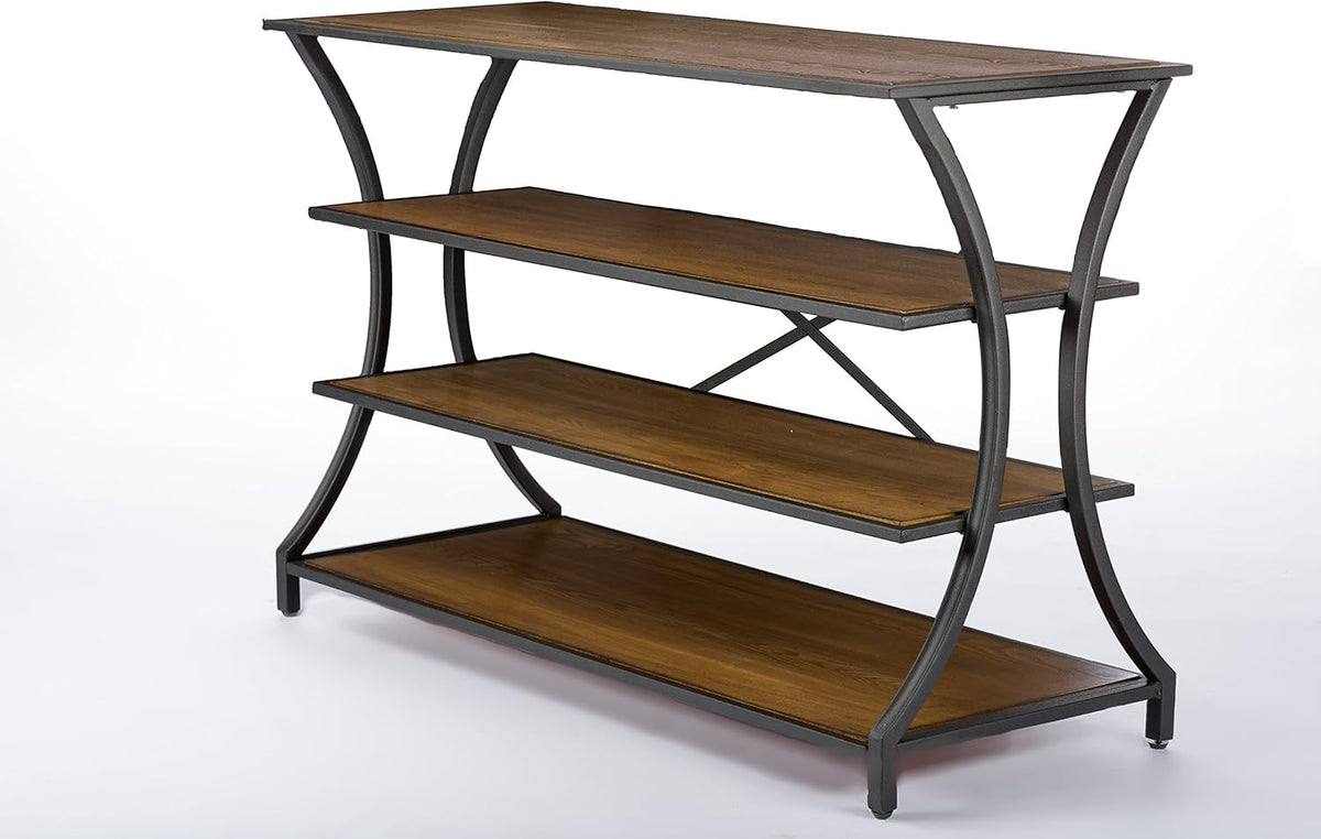Brown Wood and Metal Console Table Q132