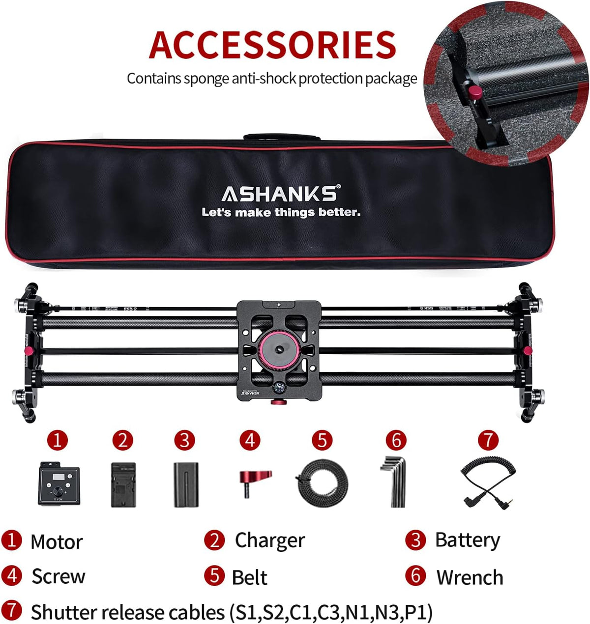Motorized Carbon Fiber Camera Slider H41968