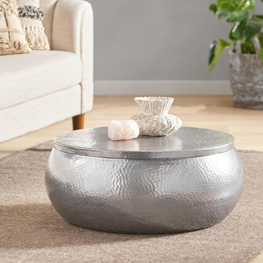 29" Solid Aluminum Round Drum Coffee Table I47720