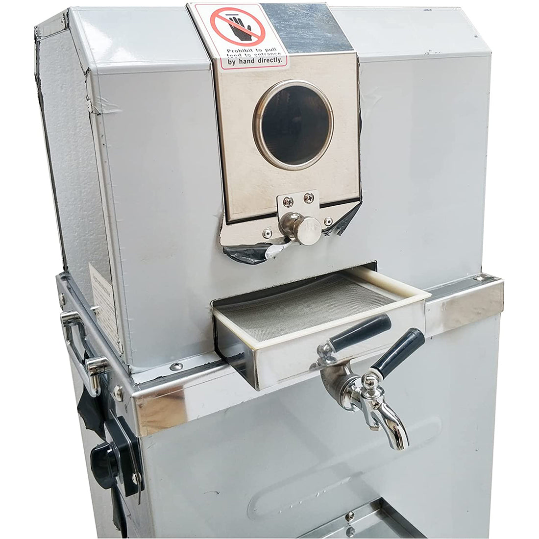 Vertical Electric Sugarcane Juicer Juice Press Machine 4 Rollers Stainless Steel Silver U9297