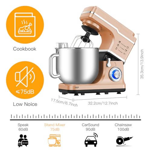 7.5 Qt 660W Tilt-Head Electric Stand Mixer with Stainless Steel Bowl (Blue) Z3577