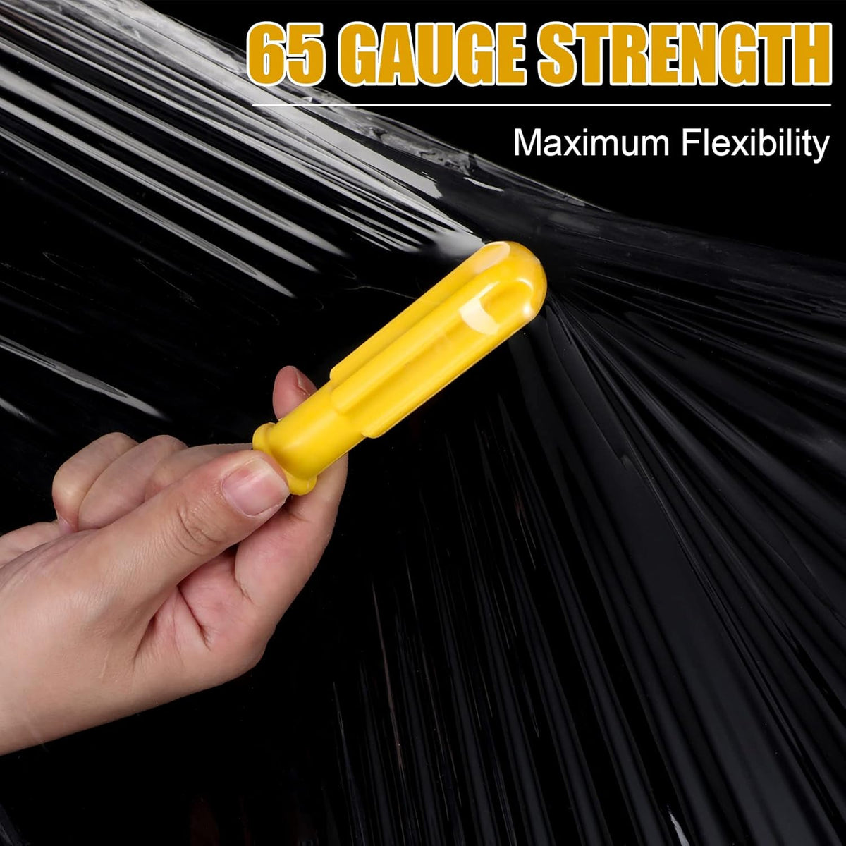 16.5 Inch x 2000 ft 65 Gauges Clear Cling Film PE Shrink Wrap N5407