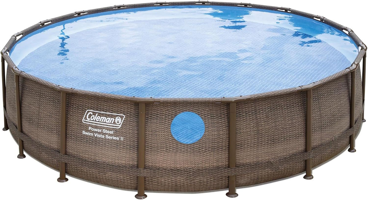Brown 18' x 48" Above Ground Swimming Pool Set with Filter Pump and Ladder J822687