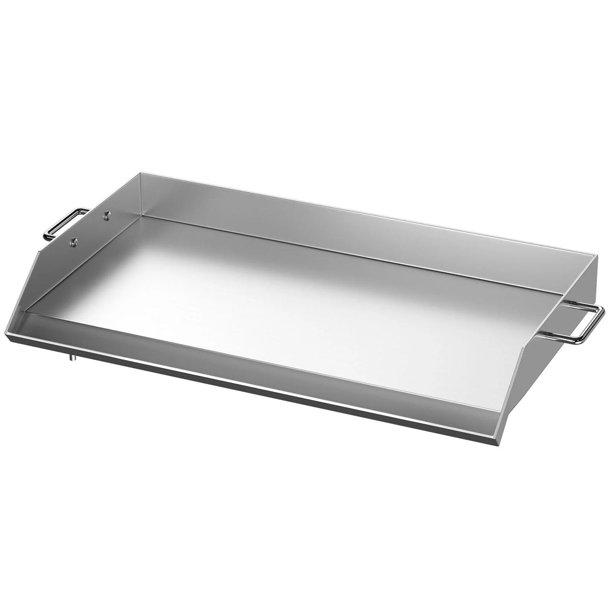 Stainless Steel Griddle Flat Top BBQ Plate with Handles and Grease Groove N20878