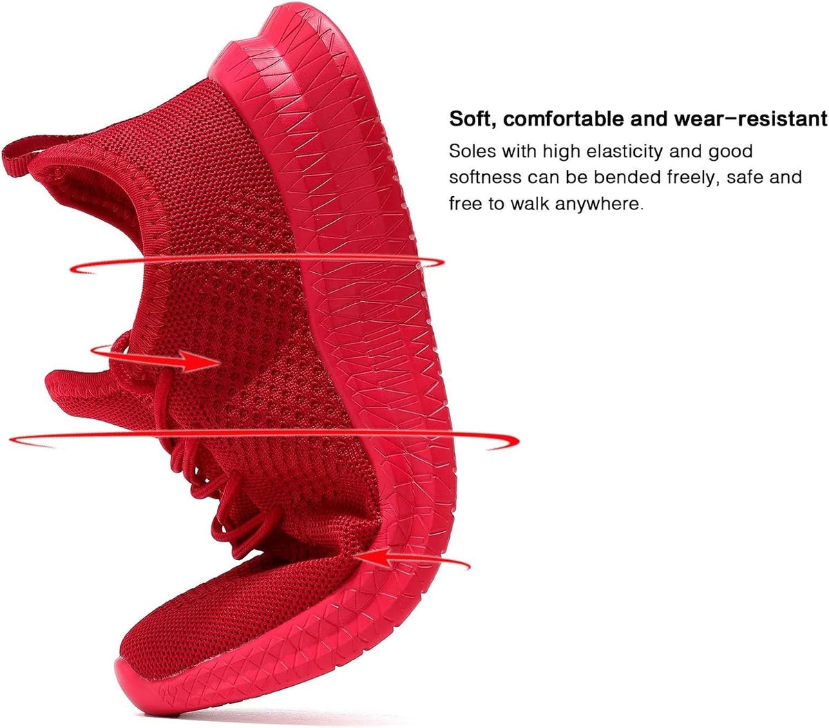 Red Slip-on Mesh Running Shoes N987
