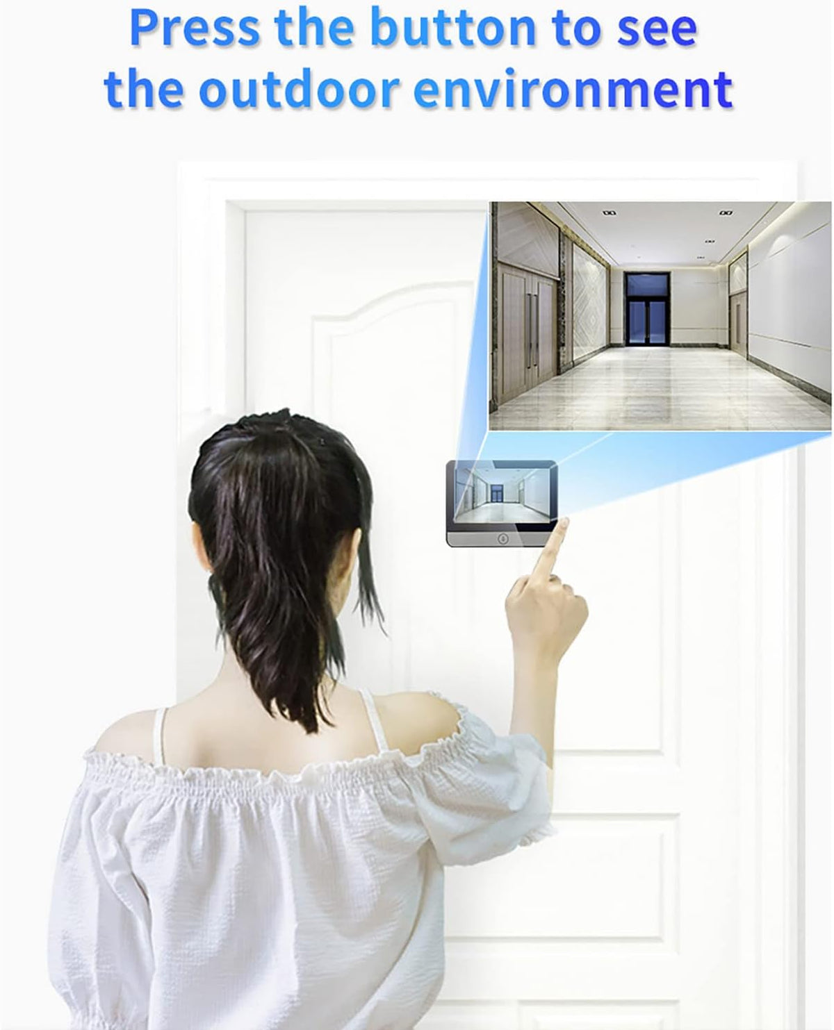 Digital Peephole Door Viewer WiFi Doorbell Camera 1080P Video Intercom 4.3 inch Monitor P8363