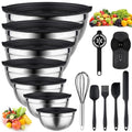 26 PCS Stainless Steel Nesting Black Mixing Bowls Set L87092