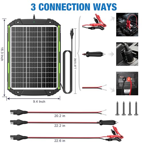 25 Watt 12 Volt Solar Panel Battery Charger with MPPT Charge Controller F554646