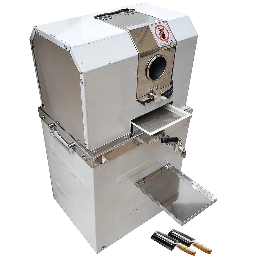 Vertical Electric Sugarcane Juicer Juice Press Machine 4 Rollers Stainless Steel Silver U9297