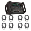 12-Input Stereo Powered Mixer with 8 XLR Audio Cables K233196