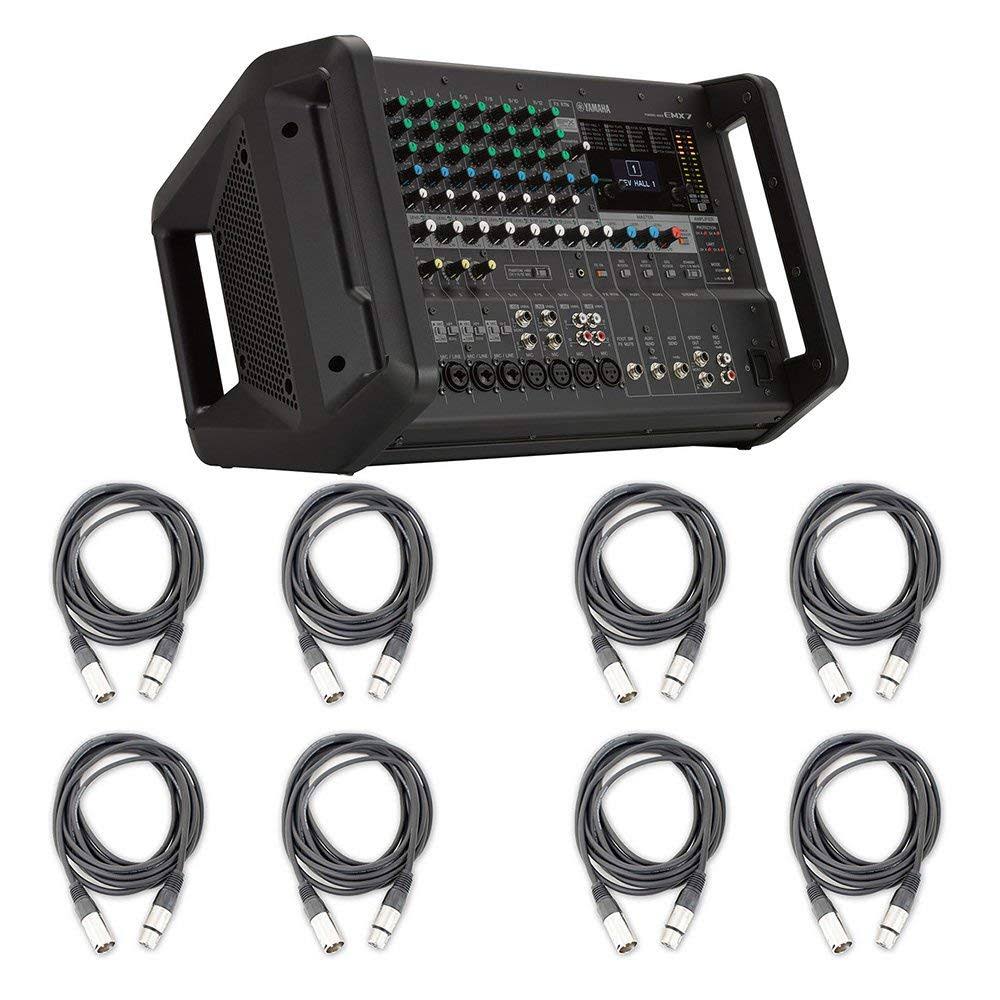 12-Input Stereo Powered Mixer with 8 XLR Audio Cables K233196