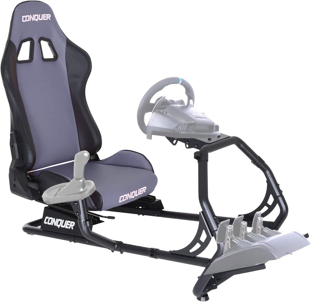 Reclinable Racing Simulator Cockpit with Gear Shifter Mount U516380