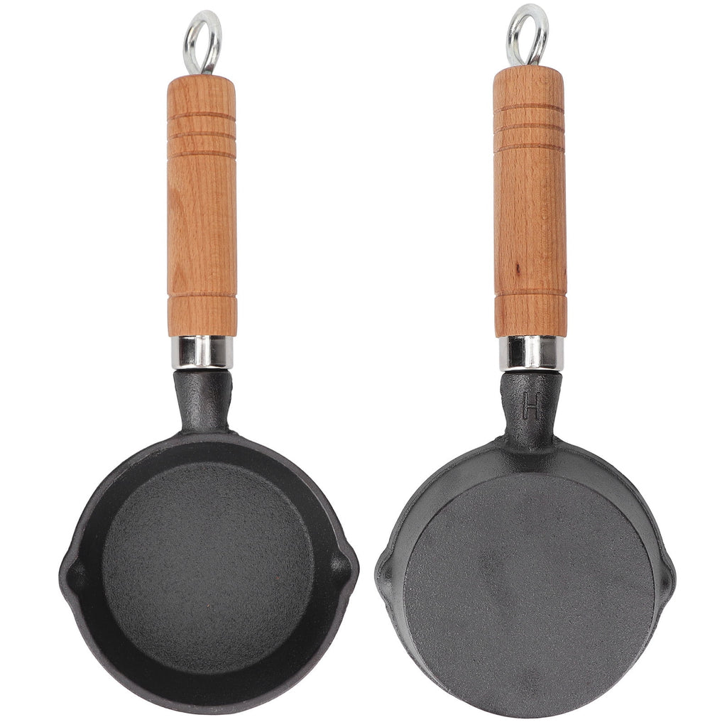 10CM Cast Iron Pan with Wood Handle F929001