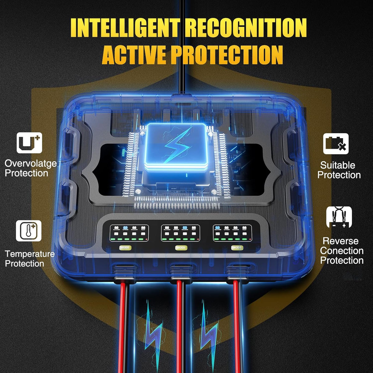 12V 30A Smart Waterproof Onboard Boat Battery Charger W54928