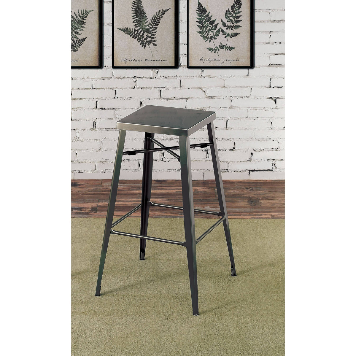 Grey Metal Barstools Set of 2 P596