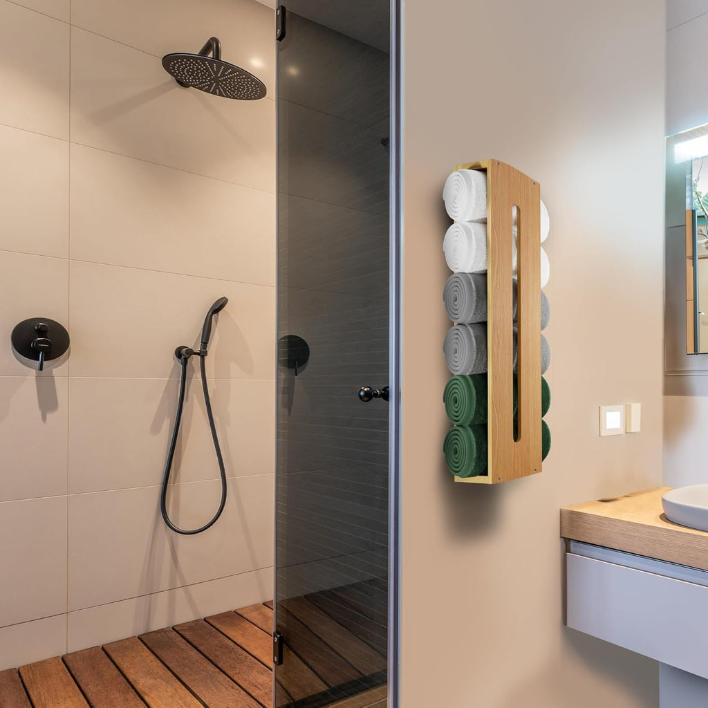 Bamboo Wall Mounted Towel Rack C7946