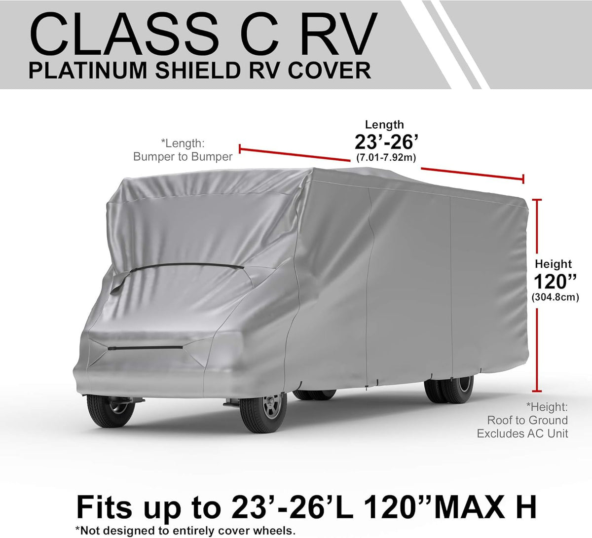 Weatherproof RV Cover for 32' - 34' Class C RV with Fleece Lining N1142