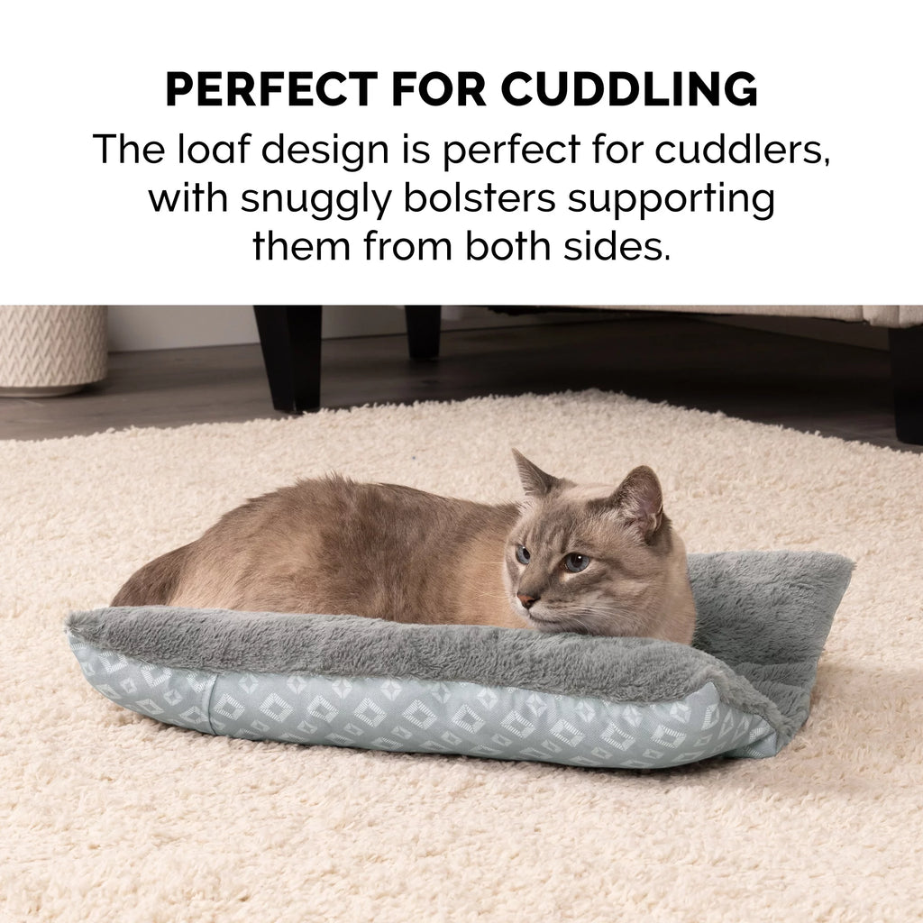 Plush Faux Fur Diamond Print Pet Bed Q984