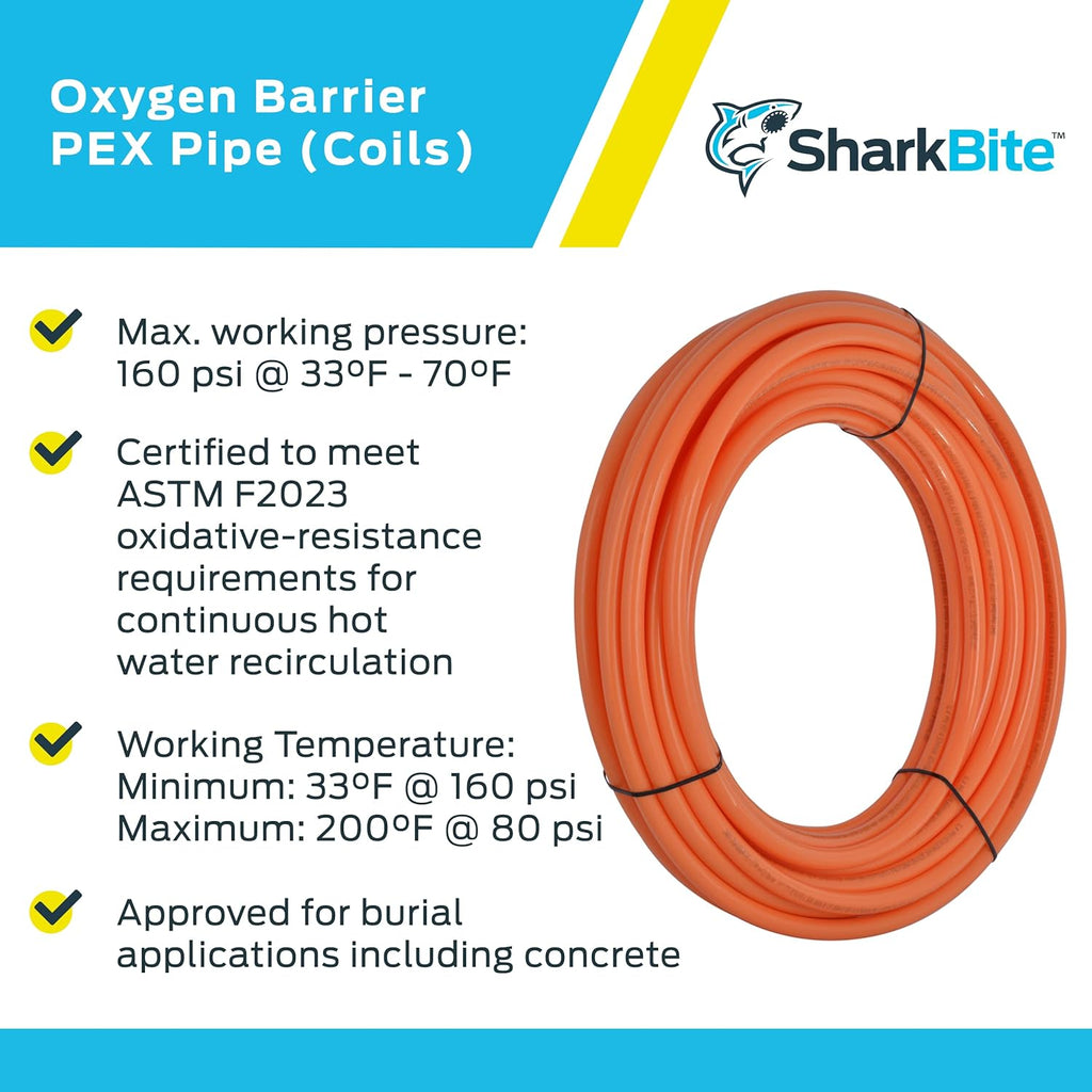 Orange PEX Pipe Oxygen Barrier Water Tubing C4513