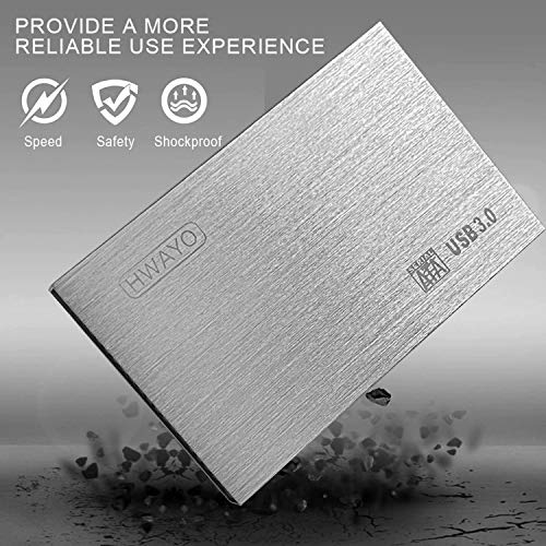 1TB Ultra Slim Portable External Hard Drive USB3.0 Silver T435415