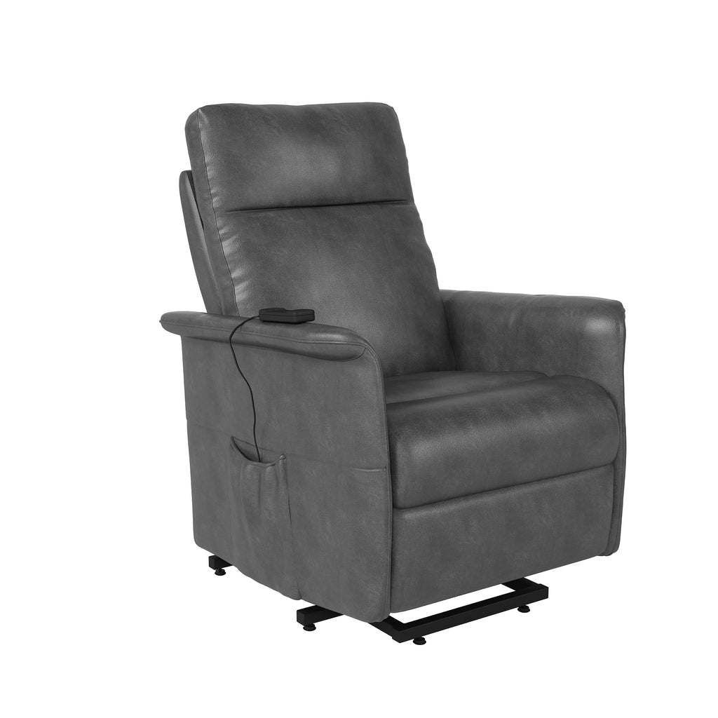 Gray Faux Leather Power Recline and Lift Chair Z8929