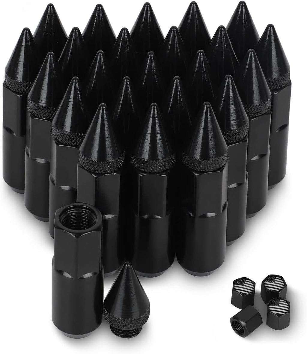 Silver Steel Spiked Lug Nuts, 24 PCS Wheel Accessories O223
