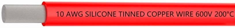 10 AWG Silicone Wire 90 Feet Red Stranded Tinned Copper Wire, Pack of 2 D797125