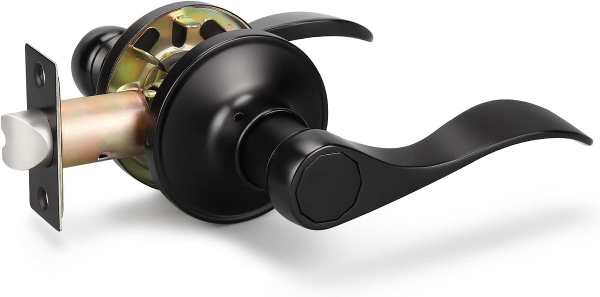 Matte Black Privacy Door Levers D747