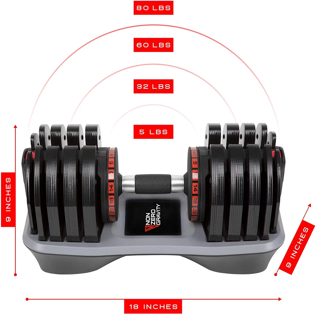 80lbs Adjustable Dumbbell Weight Set I4454