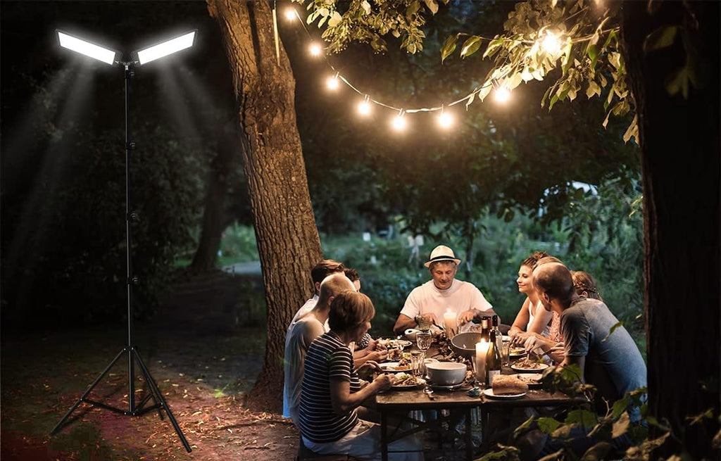 11200 Lumen Dual-Head Portable Tripod LED Work Light with Handbag F444083