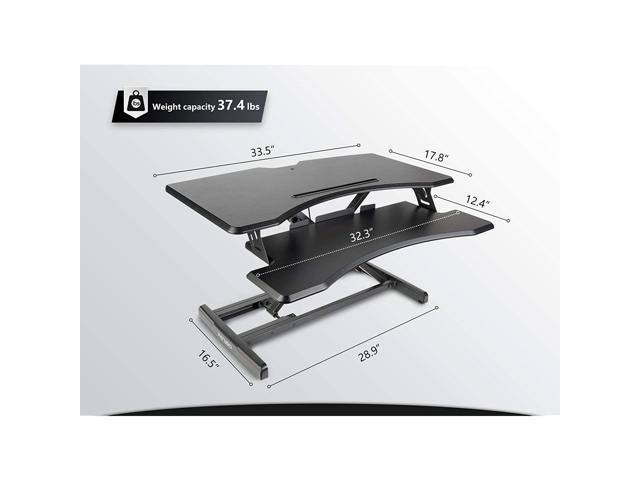 Standing Desk Converter with Height Adjustable Tabletop Workstation Riser Y674