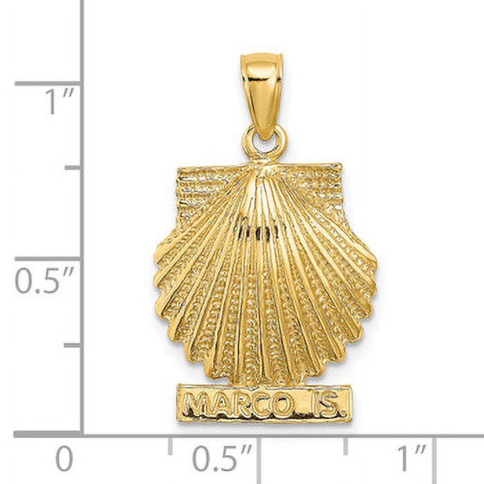 14k Yellow Gold Scallop Shell Charm U190
