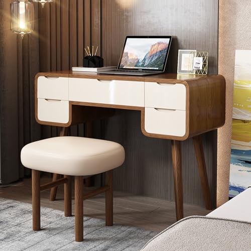 Flip Top Vanity Table with Stool and Mirror B263013
