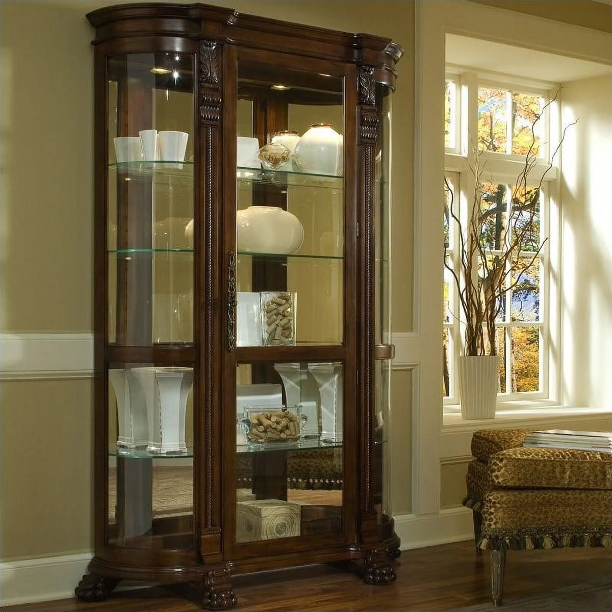 Curved End Curio Cabinet A1267