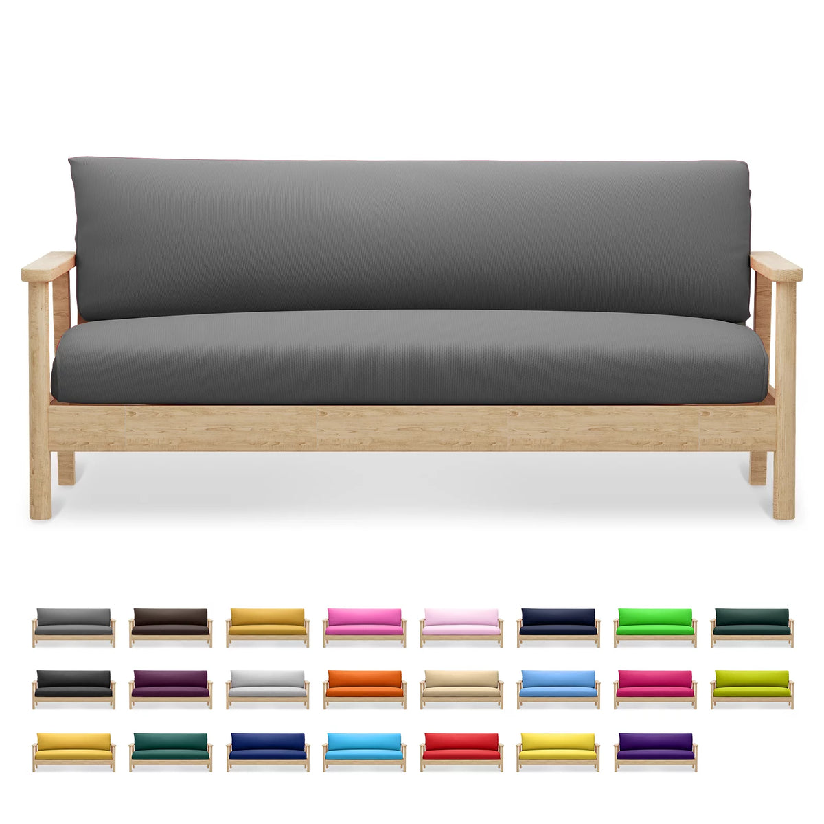 Full Size Dark Grey Futon Cover F401
