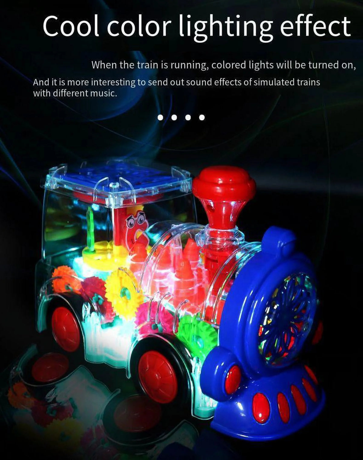 Battery-Powered Baby Train Toy with Light and Music W26166