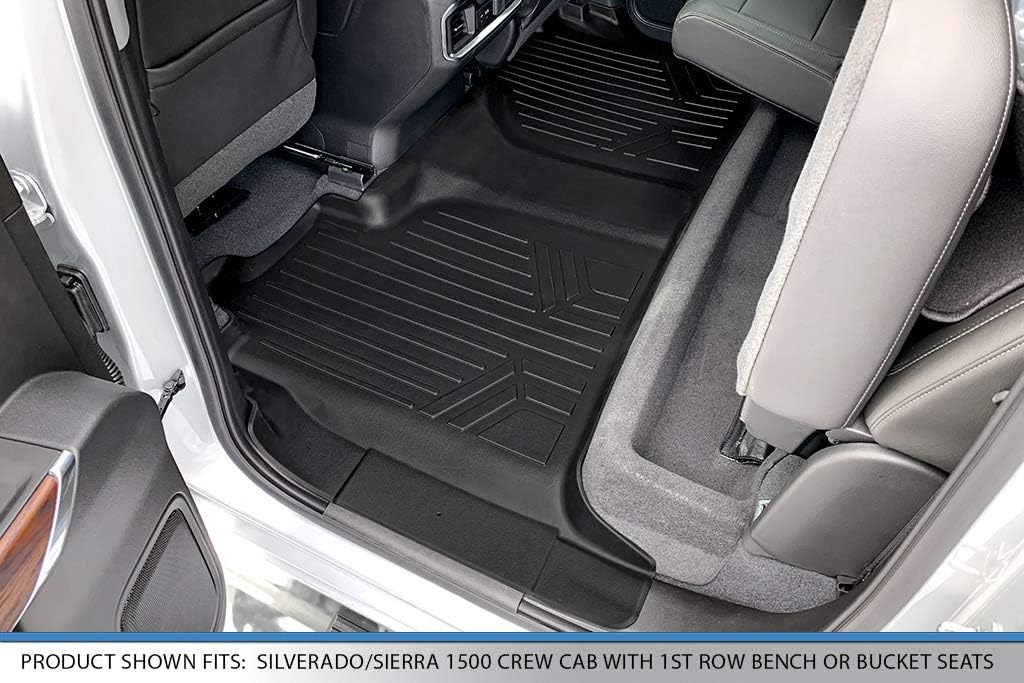 Black 2 Row Floor Mat Set for Crew Cab with Bench Seat X8979