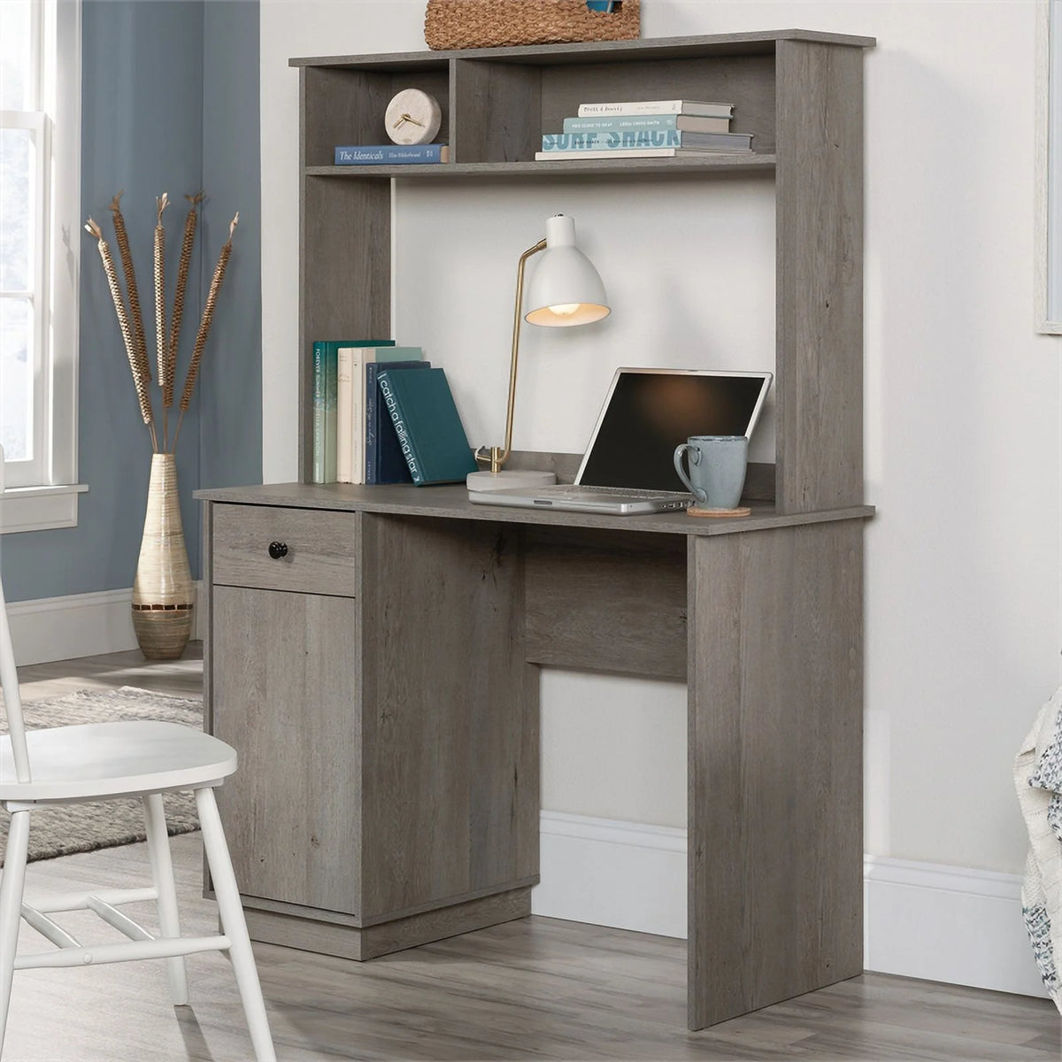 Engineered Wood Desk with Hutch F651