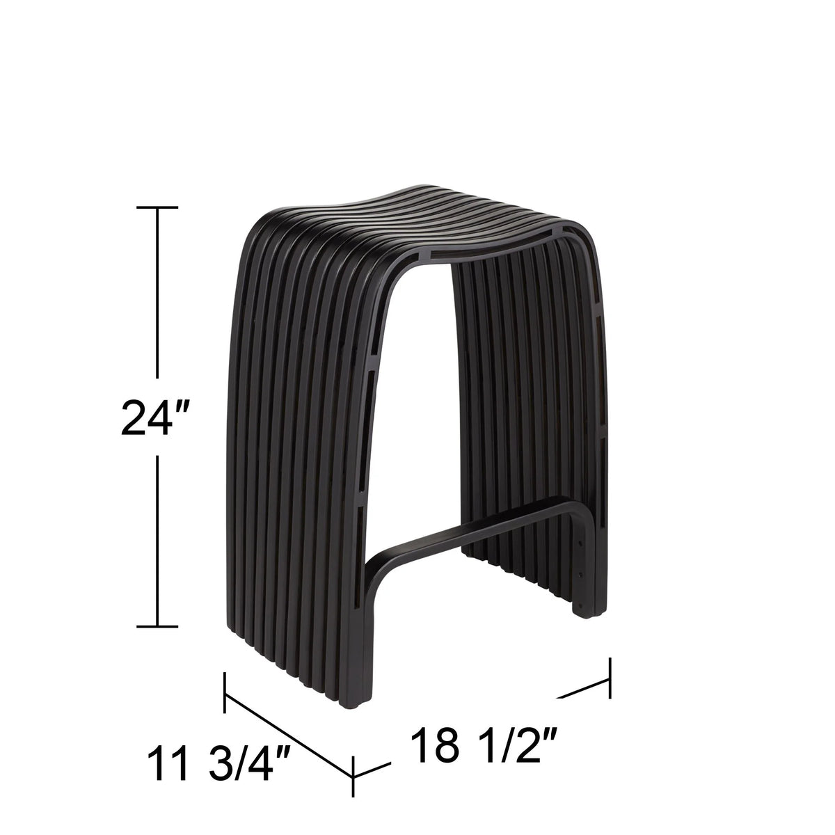 Bamboo Bar Stool Black 24" High with Footrest Z2085
