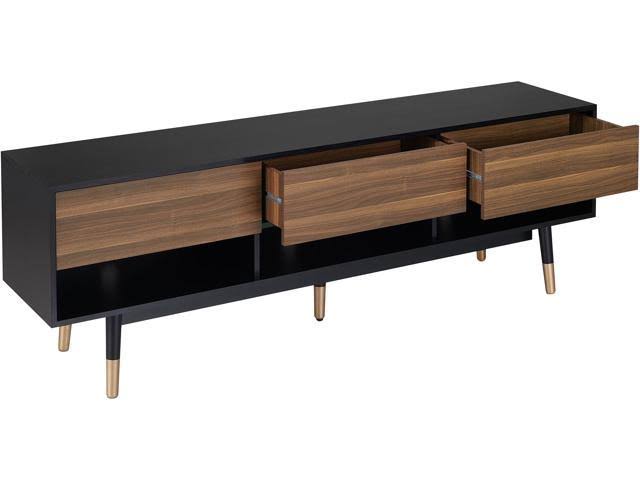 Black 3-Drawer TV Console D524701