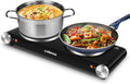 1800W Portable Electric Double Burner Cast Iron Cooktop with 7 Power Levels Z40573