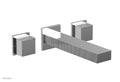 Polished Chrome Wall Tub Set with Cube Handles E2931