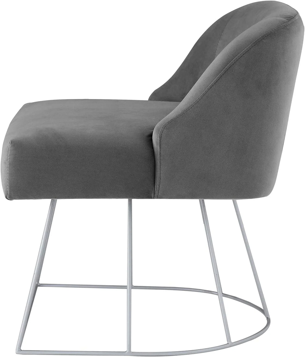 Grey Velvet Vanity Stool C346