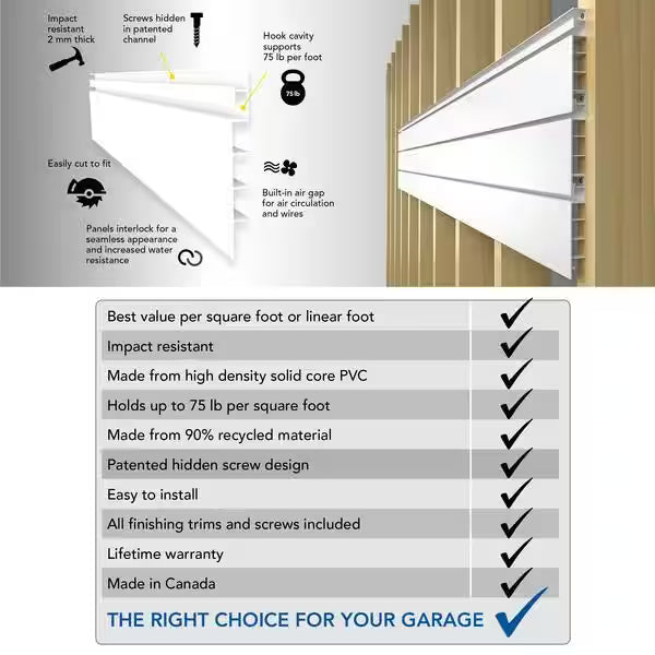 PVC Slat Wall Panel Set Sandstone 4 panel pack N948057