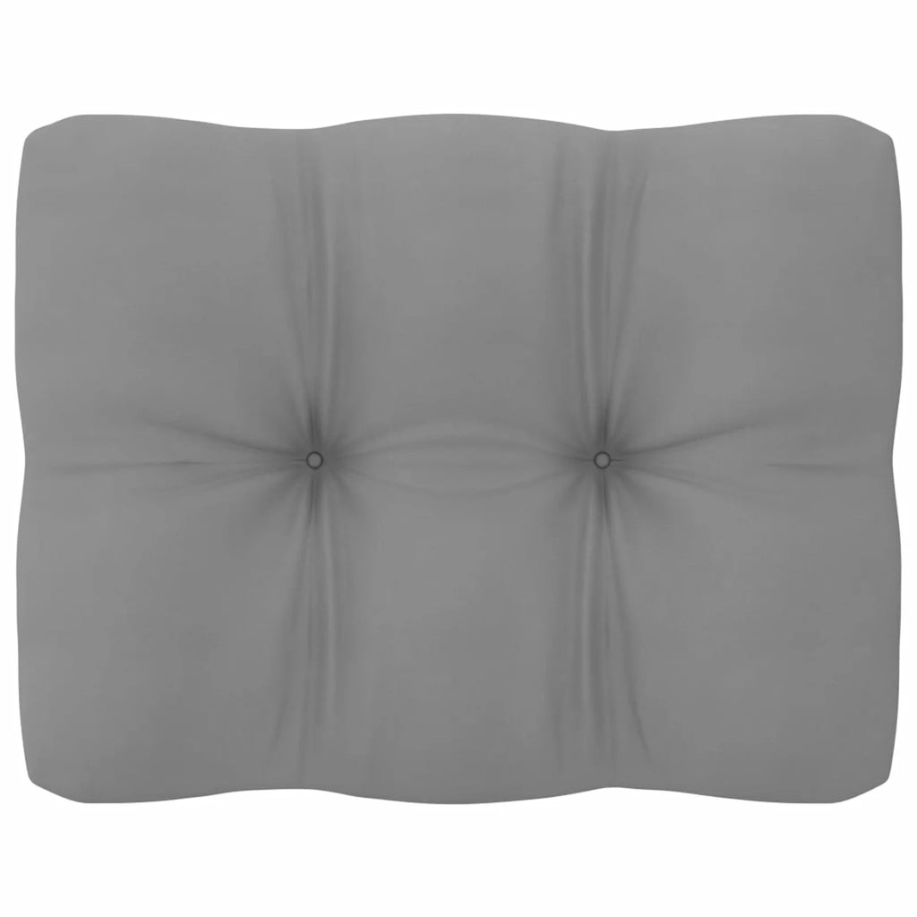 6 Piece Gray Cushioned Corner Sofa and 2 Middle Sofas with 2 Footstool Pinewood Sectional Outdoor Furniture Set K1903